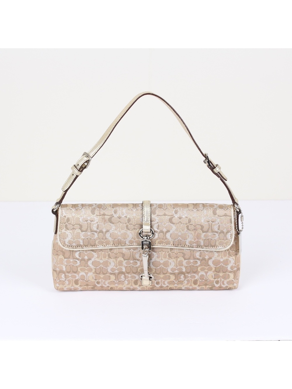 Vintage Y2K Coach Hamptons Metallic Gold Pouch Demi Shoulder Bag 8946